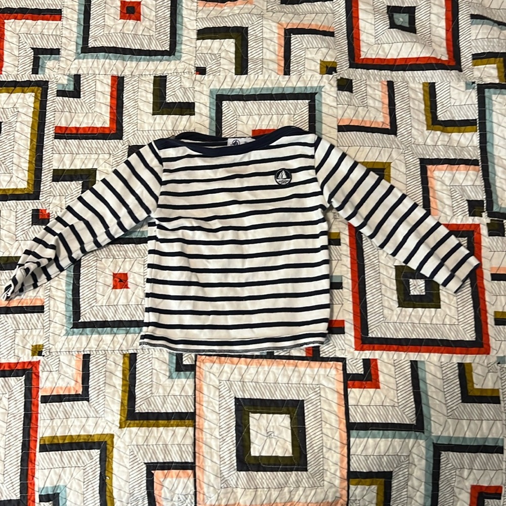 Petit Bateau Blue And White Striped Shirt 95cm
